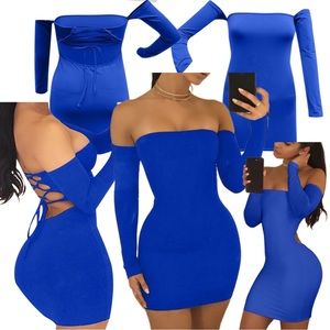 *New* OFF SHOULDER TUBE LONG SLEEVE MINI DRESS
